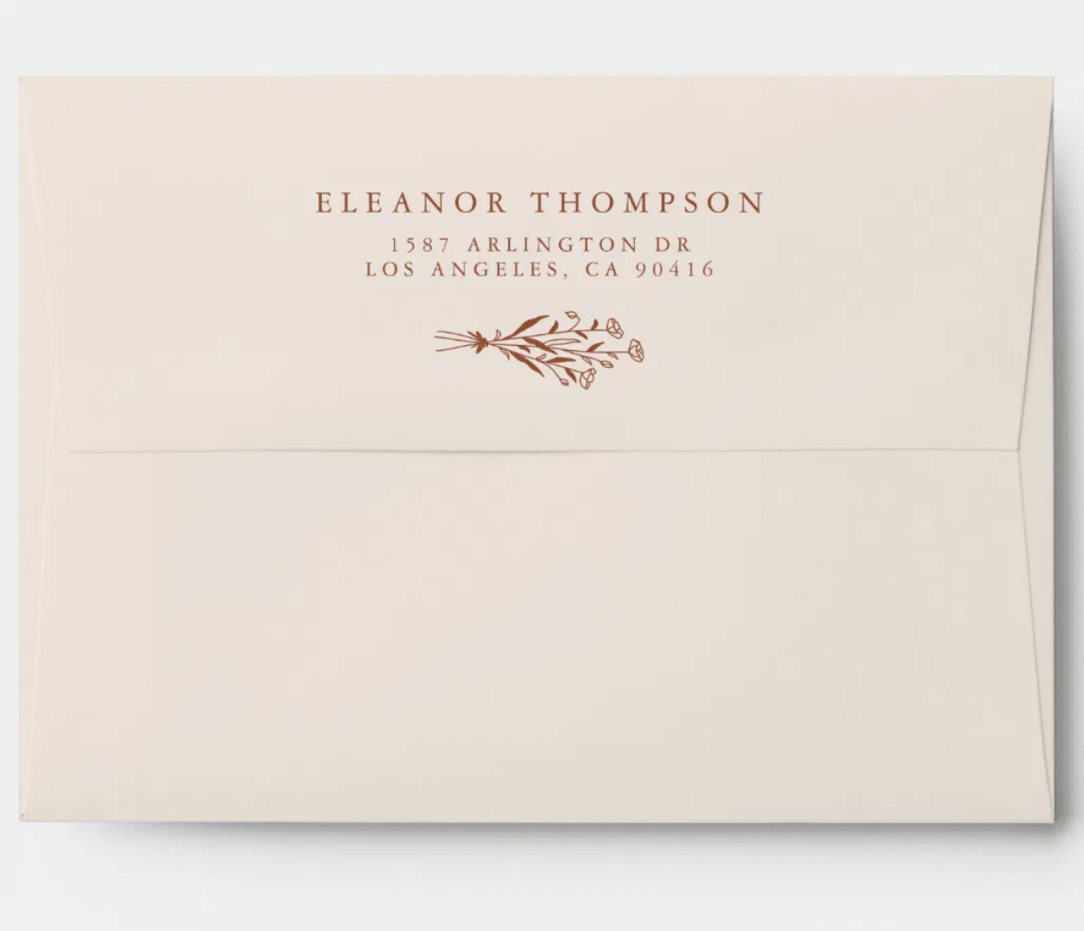 Boho Floral Ivory Wedding Envelope.