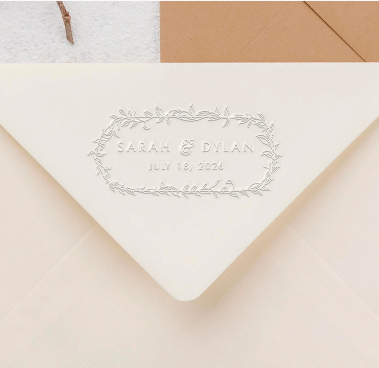 Embossed Wedding Logo Envelope.