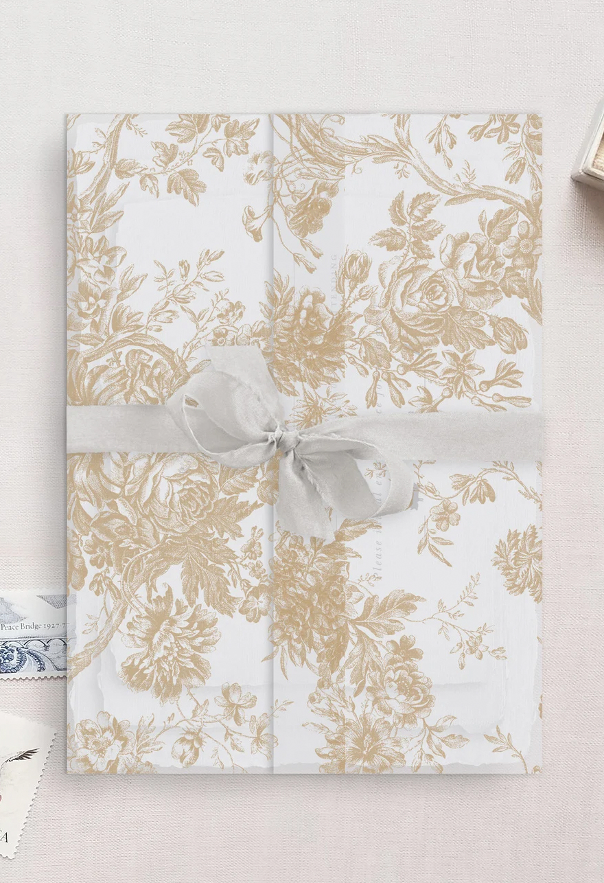 Vintage Golden Floral Vellum Wrap.