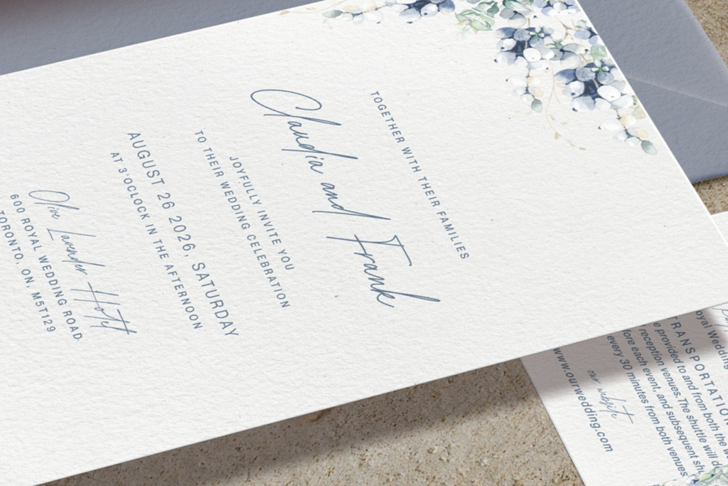 Signature Font Wedding Invitation Suite.