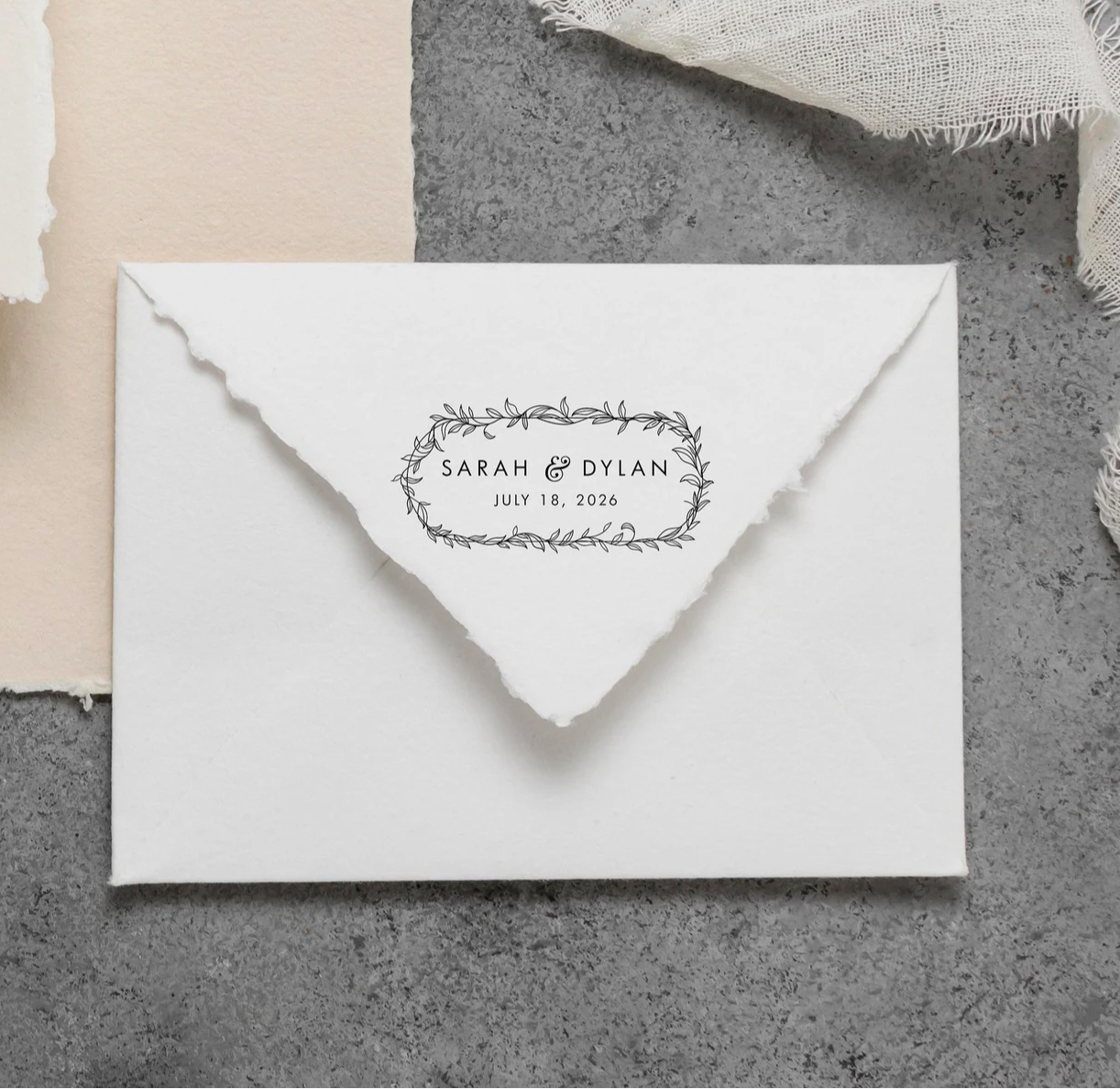 Stamped Wedding Logo Envelope.