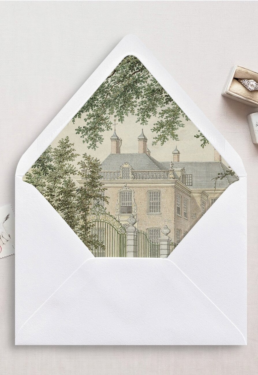 Victorian House Wedding Envelope Liner.