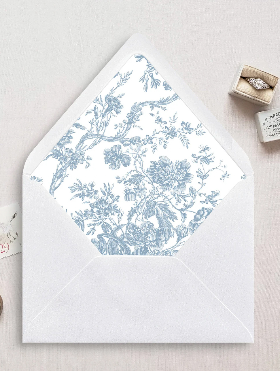 Vintage Floral Wedding Envelope Liner.