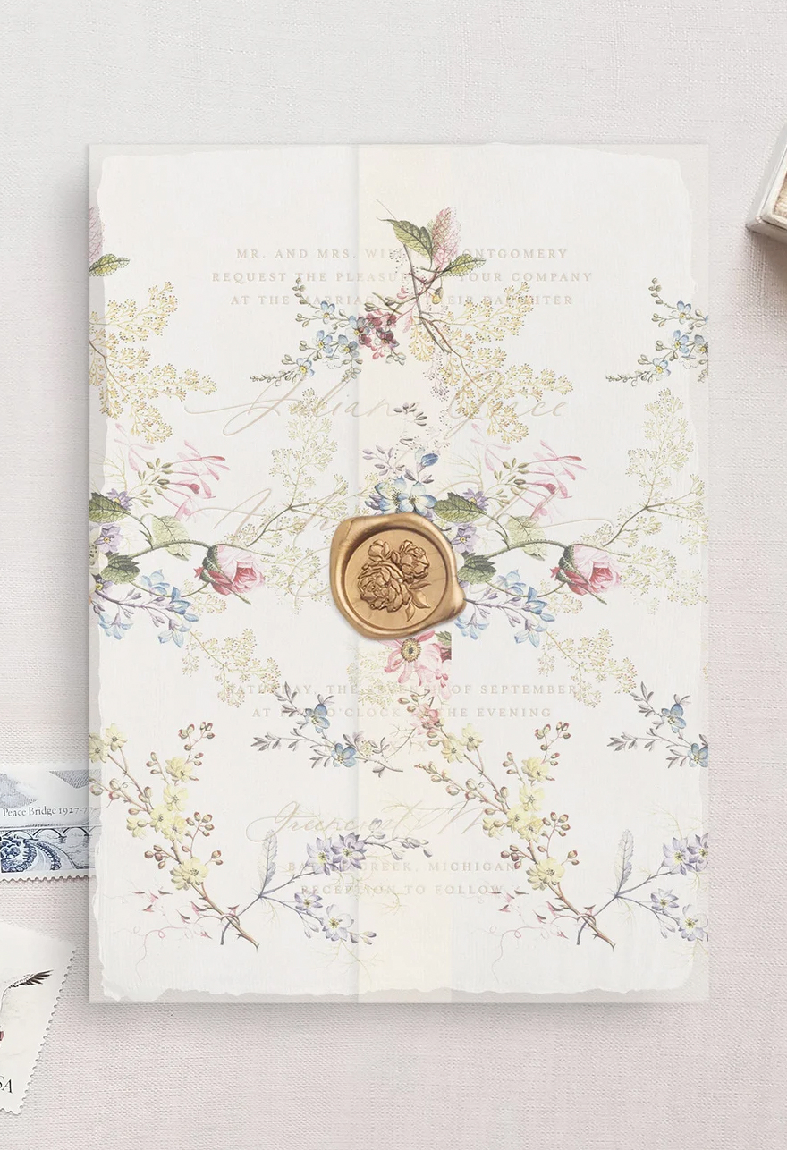 Watercolor Floral Vellum Wrap.