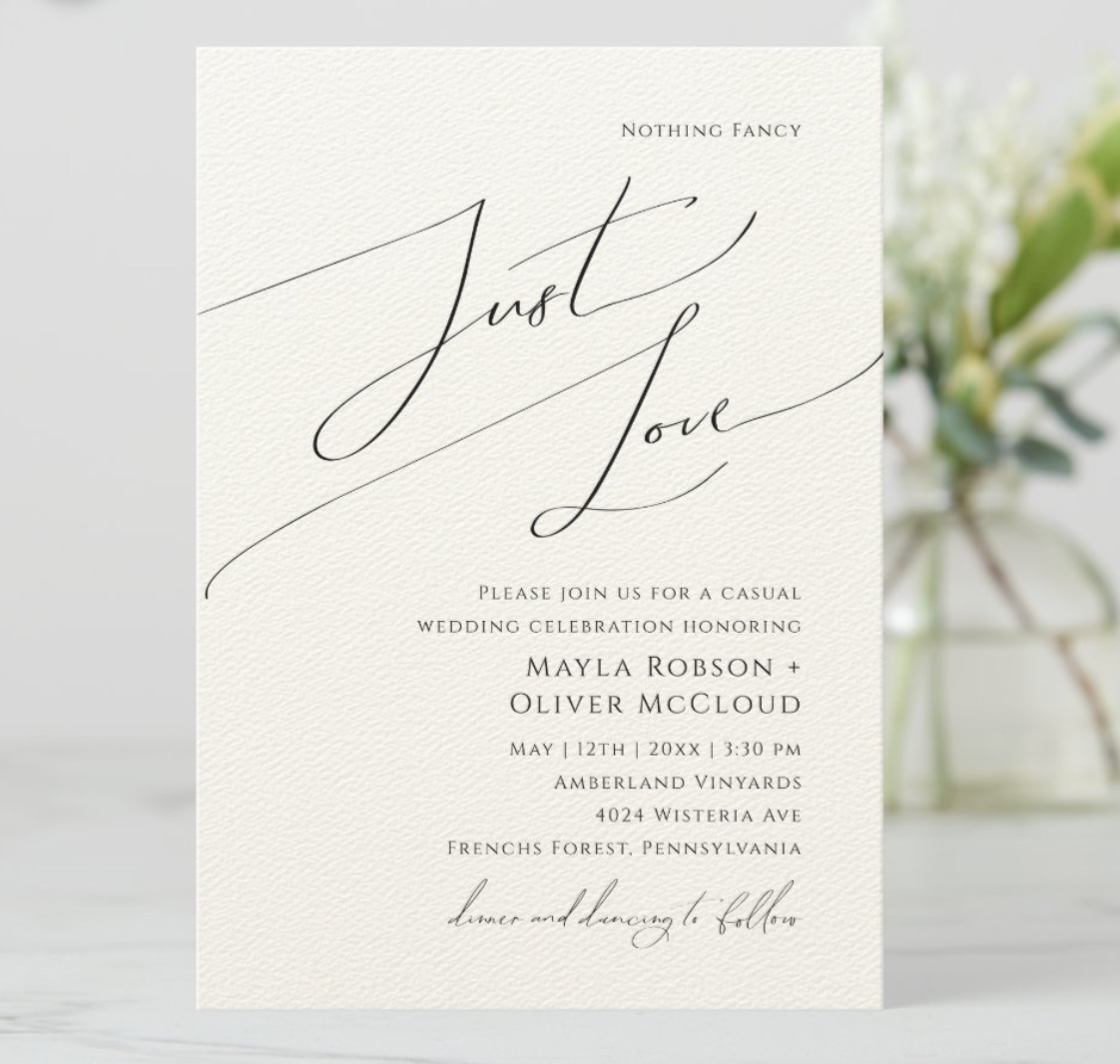 Wedding Invitation Printed on Embossed Woven Paper