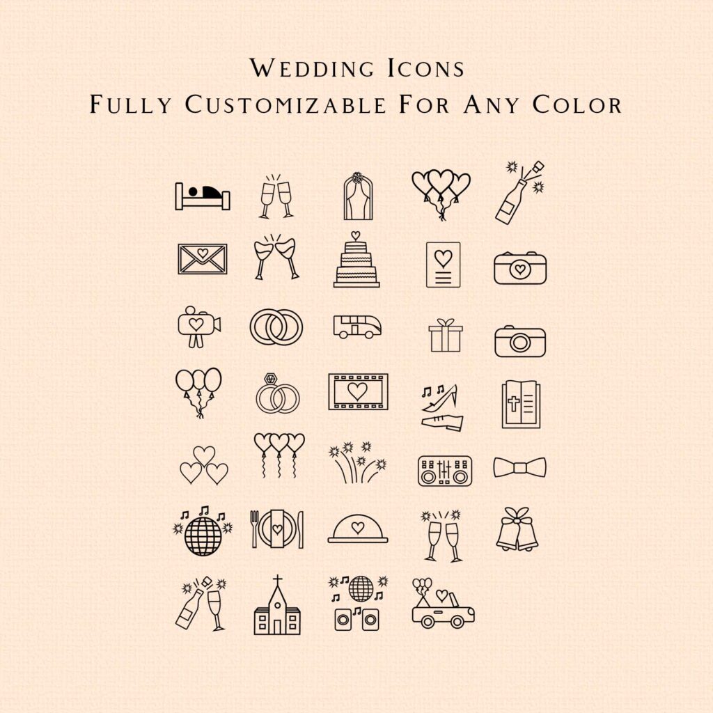 Picture showing Free Wedding Icons 